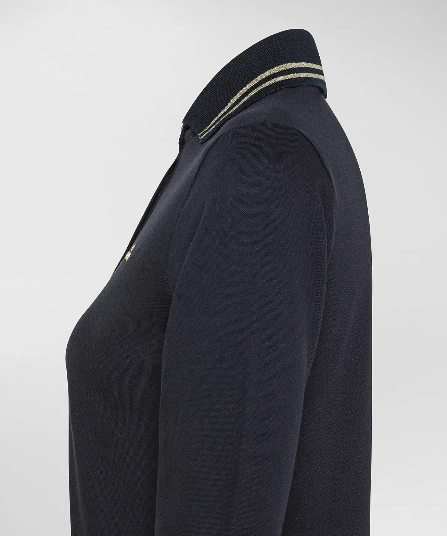 Polo slim in cotone modal con dettagli lurex