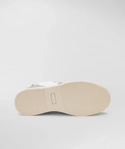 Sneakers In Pelle Con Dettagli In Suede