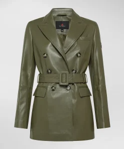 Trench in nappa tinta con cintura