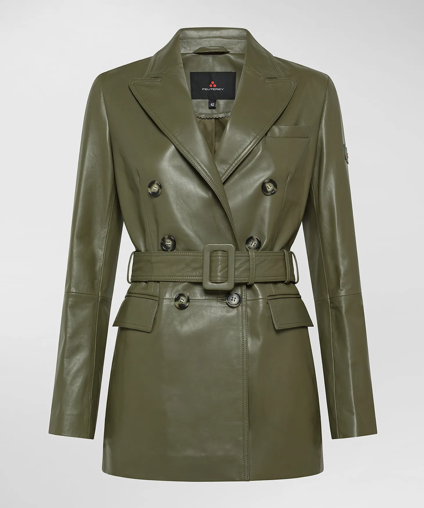 Trench in nappa tinta con cintura