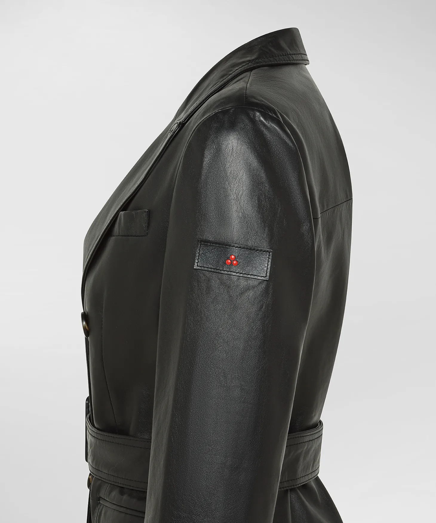 Trench in nappa tinta con cintura