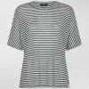 T-shirt a righe in misto lino