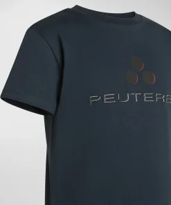 T-shirt con lettering ombreggiato in gomma