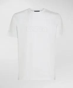 T-shirt con scritta in rilievo