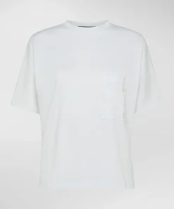 T-shirt con spalla a kimono e taschino con dettaglio stampato