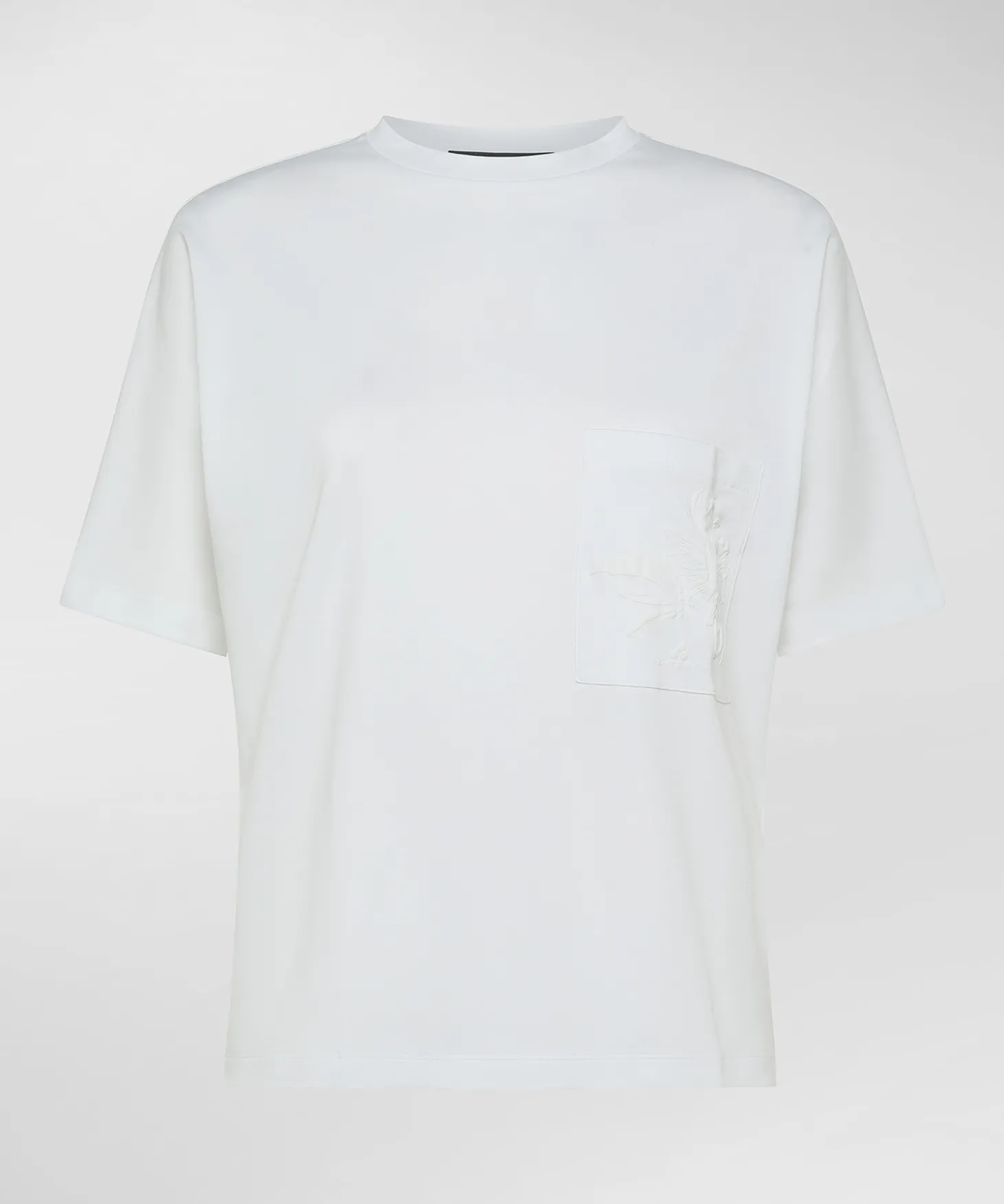 T-shirt con spalla a kimono e taschino con dettaglio stampato