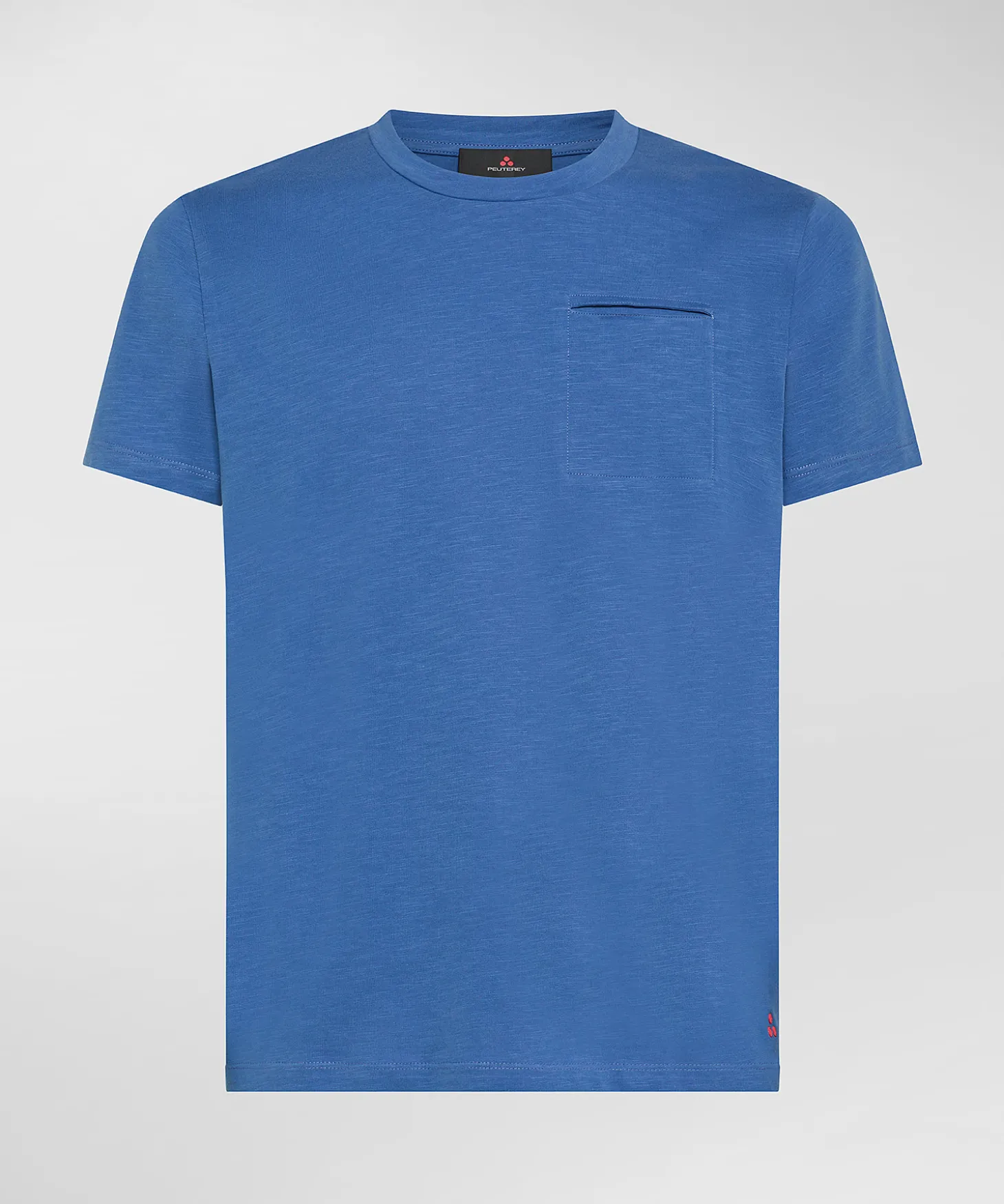 T-shirt con taschino in cotone fiammato