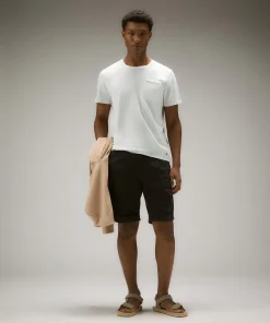 T-shirt con taschino in cotone fiammato