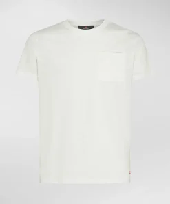 T-shirt con taschino in cotone fiammato