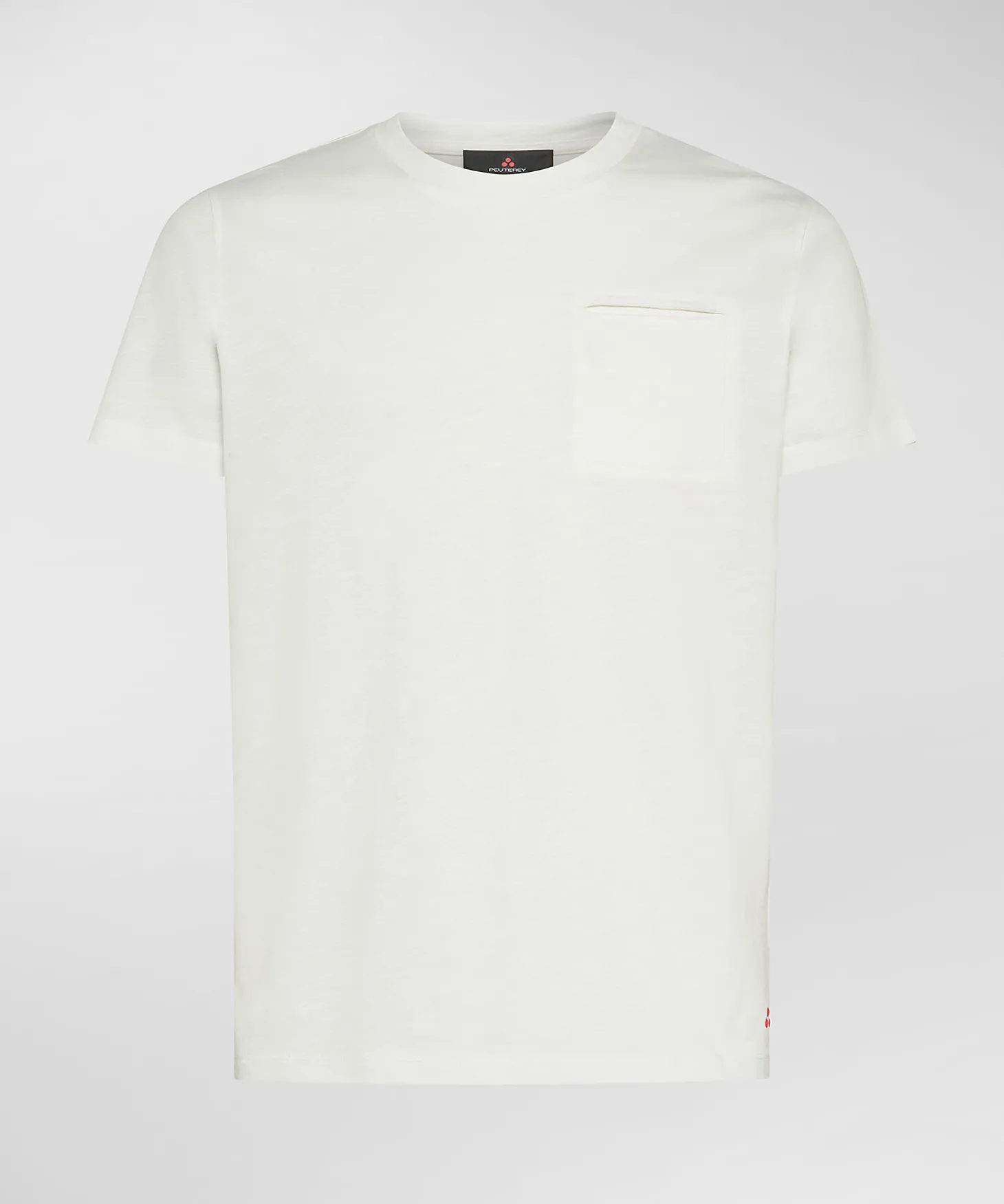 T-shirt con taschino in cotone fiammato
