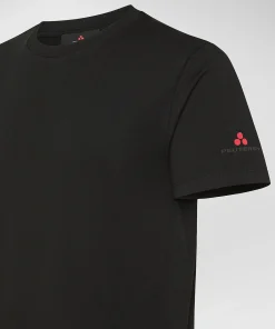 T-shirt in cotone stretch e logo stampato