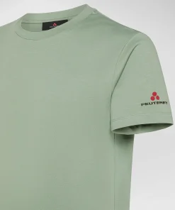 T-shirt in cotone stretch e logo stampato