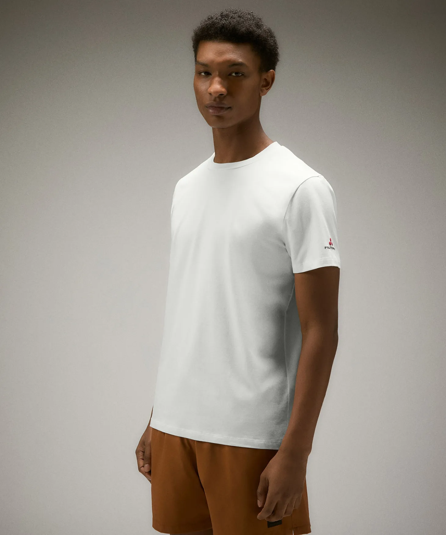 T-shirt in cotone stretch e logo stampato