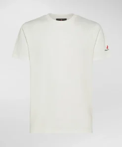 T-shirt in cotone stretch e logo stampato