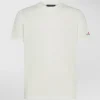 T-shirt in piquet stretch di cotone e seta