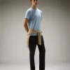 T-shirt in piquet stretch di cotone e seta
