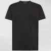 T-shirt in piquet stretch di cotone e seta
