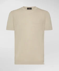 T-shirt in tricot di cotone tinto capo