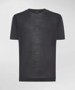 T-shirt in tricot di cotone tinto capo