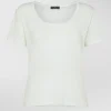 T-shirt scollo ampio lyocel e lino