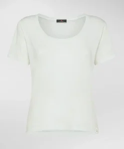 T-shirt scollo ampio lyocel e lino