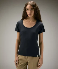 T-shirt scollo ampio lyocel e lino