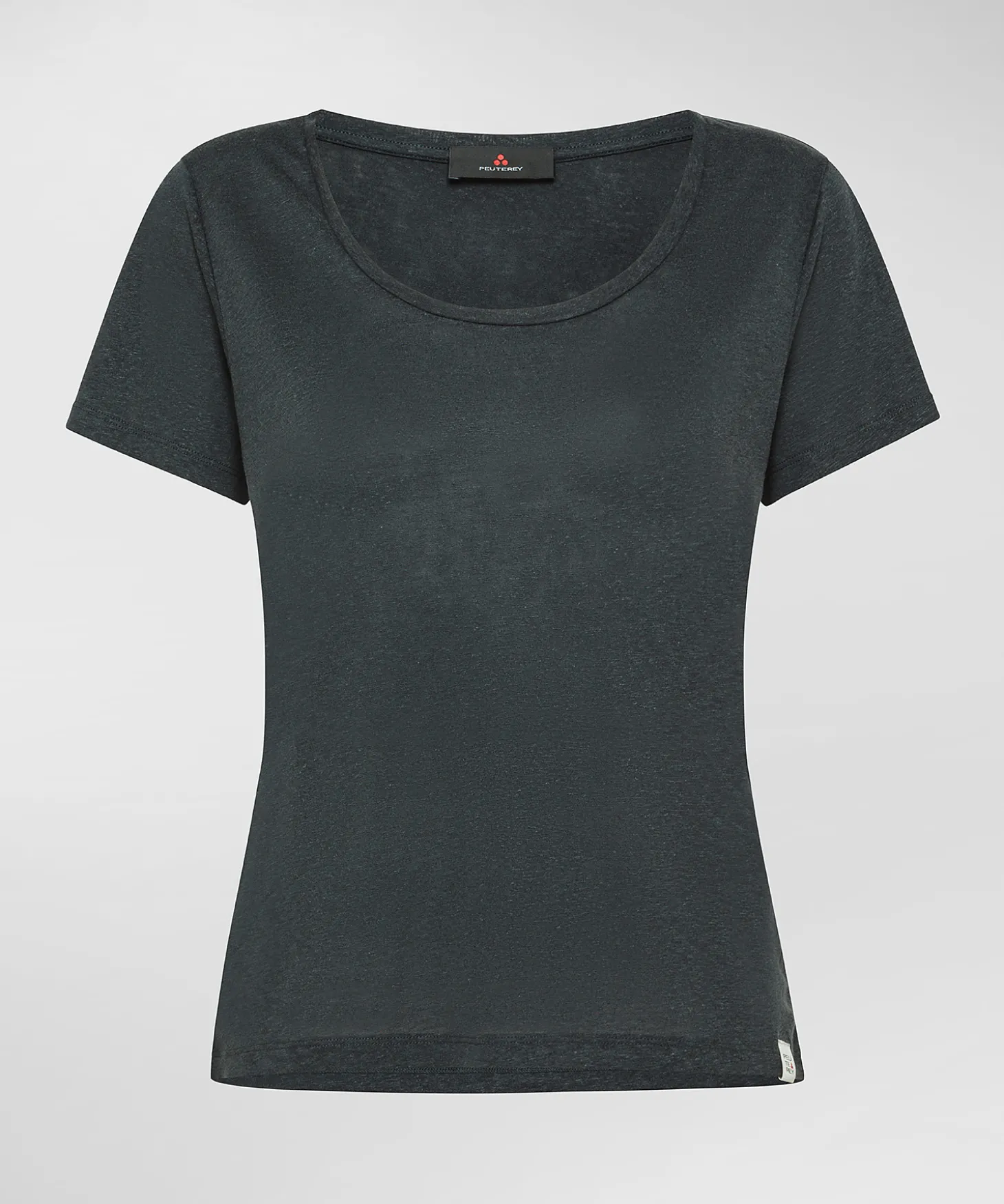 T-shirt scollo ampio lyocel e lino